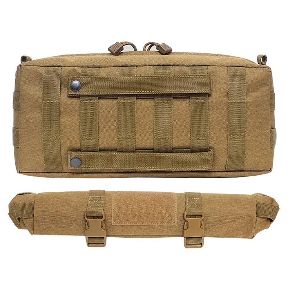 H-107 Outdoor Tactical Bag Multi-Purpose Large Capacity Shoulder Bag Storage Accessory Pack for Hiking Fishing Camping - Tan - 4