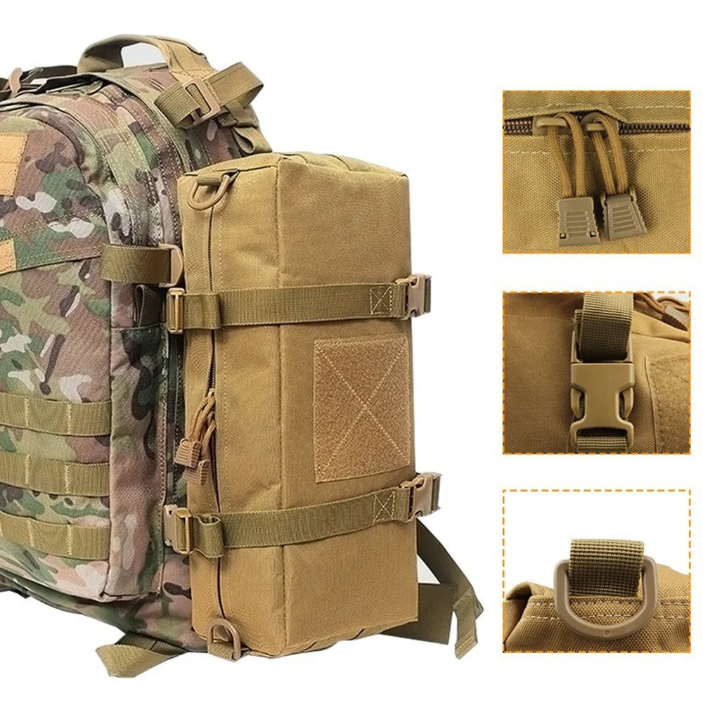 H-107 Outdoor Tactical Bag Multi-Purpose Large Capacity Shoulder Bag Storage Accessory Pack for Hiking Fishing Camping - Tan - 6