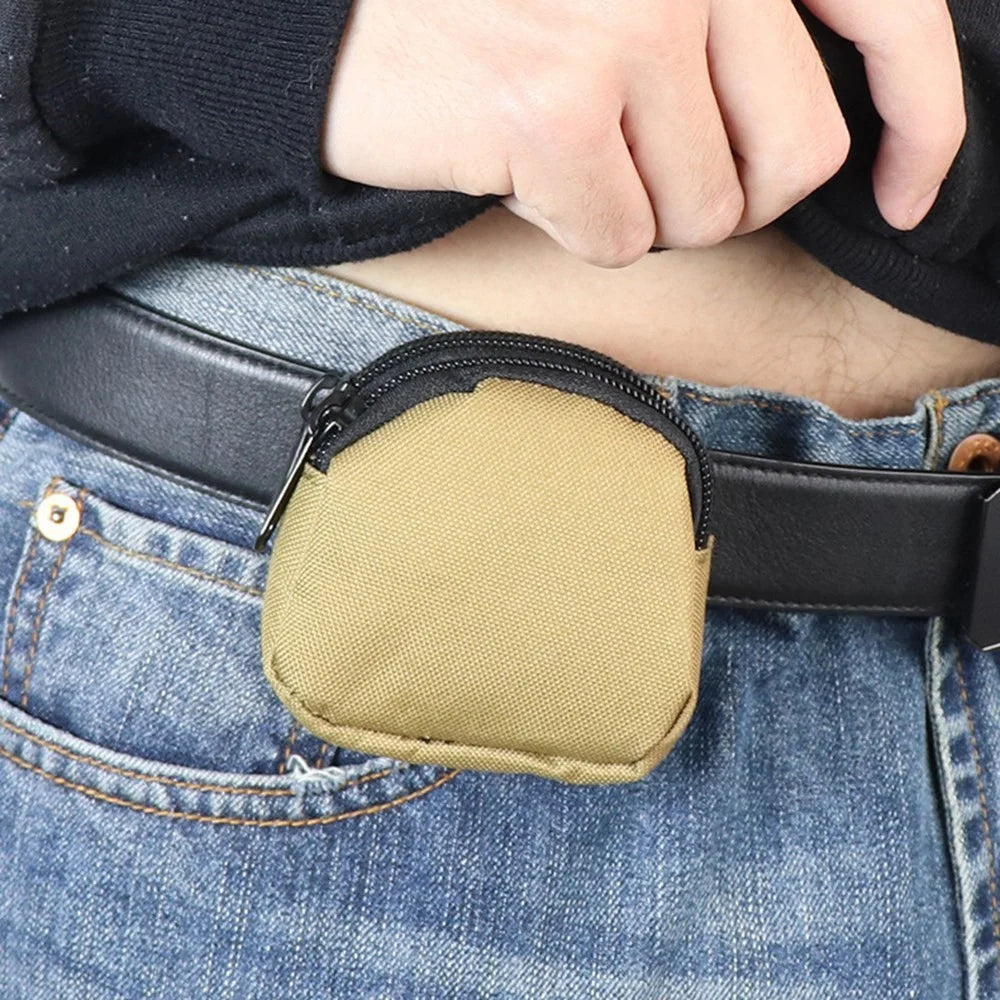 H25 Outdoor Tactical Sports Waist Bag Dual Pockets 1000D Nylon Mini Coin Keys Storage Pouch - 6