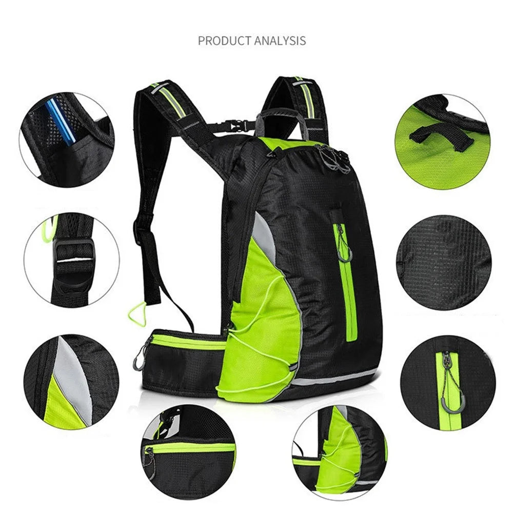 YS-040A 16L Cycling Backpack Outdoor Climbing Hiking Sport Bag Nylon Casual Travel Bag for Men Women - Green - 3