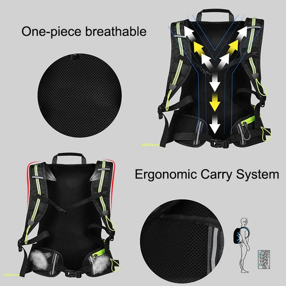 YS-040A 16L Cycling Backpack Outdoor Climbing Hiking Sport Bag Nylon Casual Travel Bag for Men Women - Green - 5