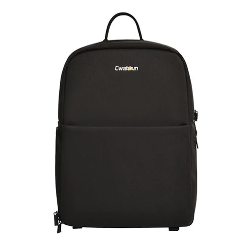 CWATCUN D75 14inch Laptop Backpack Waterproof SLR / DSLR Camera Shoulder Bag with Small Bag for Canon Nikon Sony, Size M - Black - 1