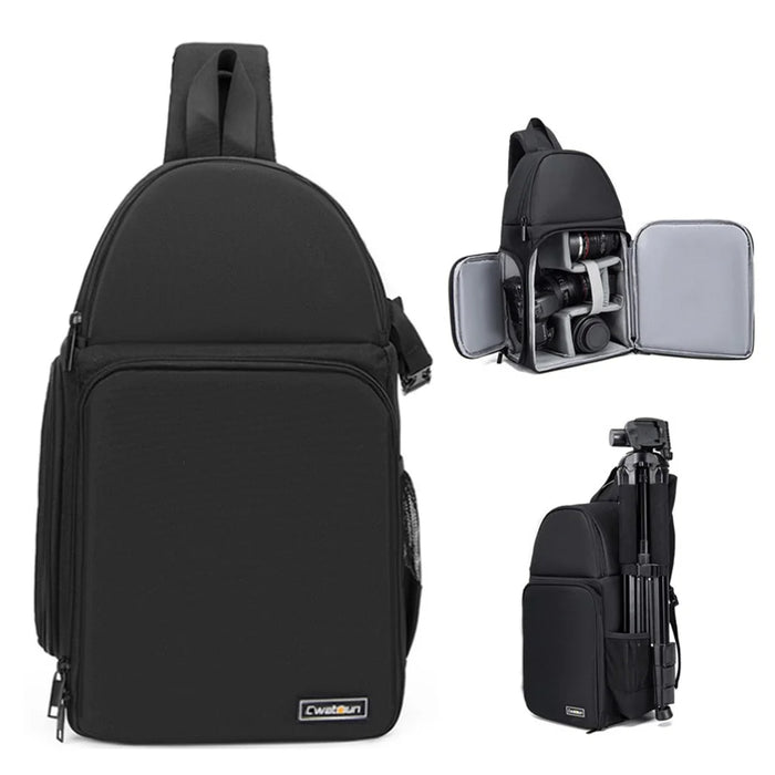 CWATCUN D15 Waterproof Shockproof Liner Crossbody Bag for Camera Lens, with Tripod Fixing Straps - 2