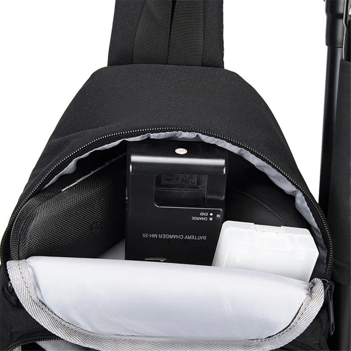 CWATCUN D15 Waterproof Shockproof Liner Crossbody Bag for Camera Lens, with Tripod Fixing Straps - 6