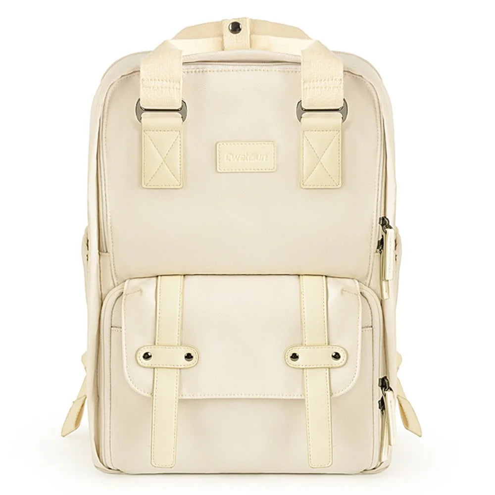 CWATCUN SLR Camera Shoulder Bag 15.6-inch Laptop Backpack with Tote Liner Bag - Beige - 1