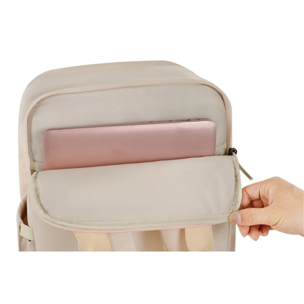 CWATCUN SLR Camera Shoulder Bag 15.6-inch Laptop Backpack with Tote Liner Bag - Beige - 7