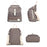 CANVASARTISAN T29-3 Ethnic Style Canvas Backpack School Bag Travel Daypack Shoulders Bag - Light Grey - 2