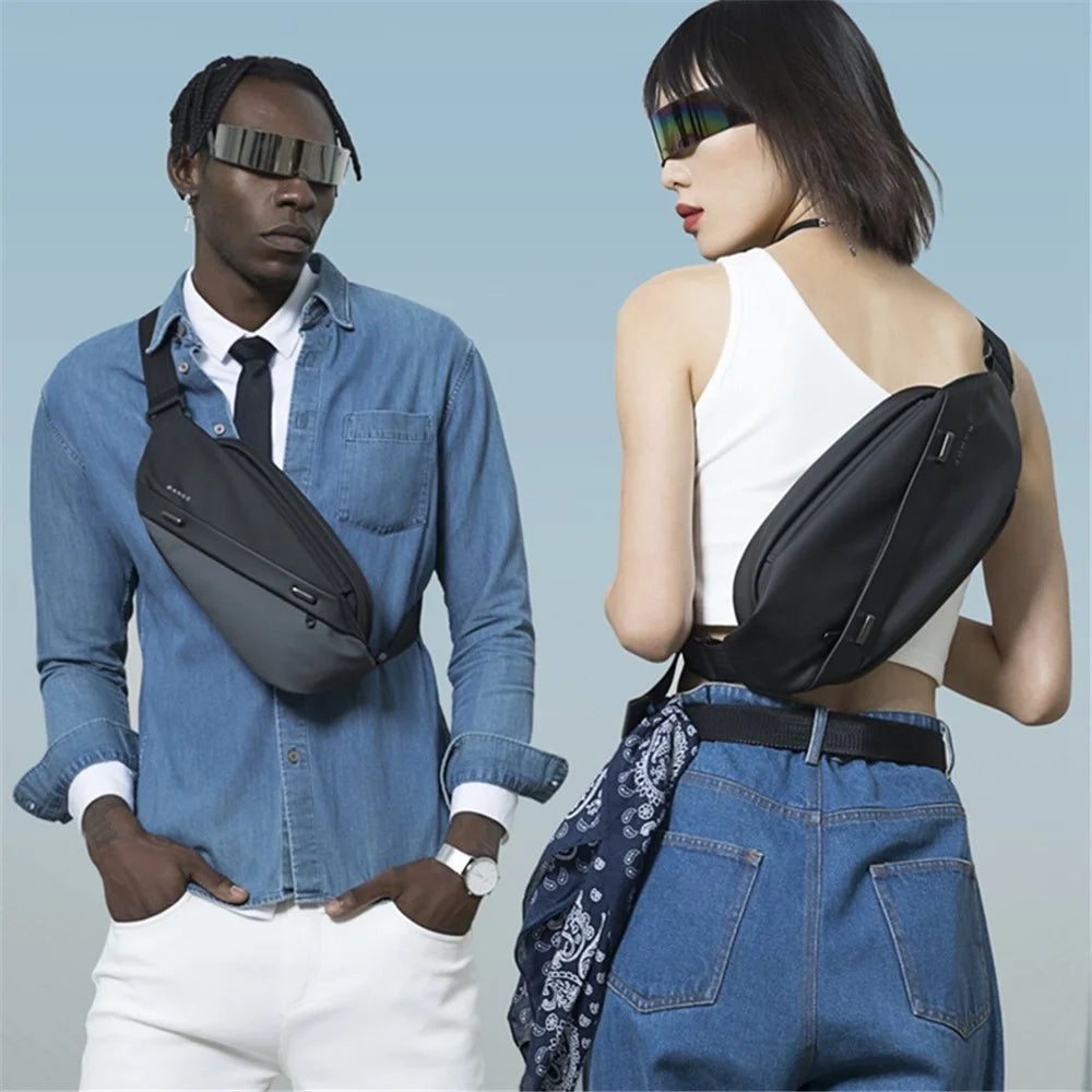 BANGE BG-7295 Men Chest Bag Waterproof Crossbody Shoulder Bag with Eyeglasses Hook and Anti-theft Pocket - Black - 2