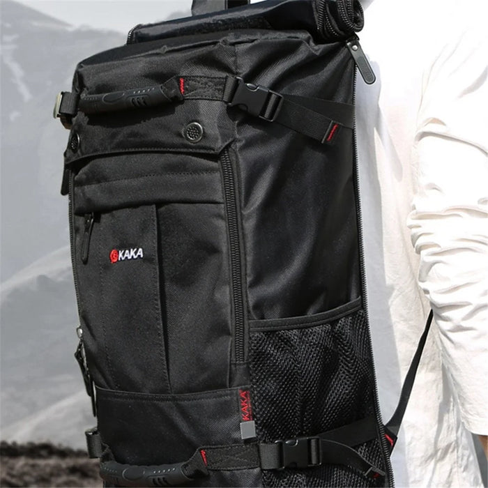 KAKA KA-2050 40L Backpack Waterproof Shoulder Bag with Chest Buckle for Camping Hiking Traveling - Black - 6