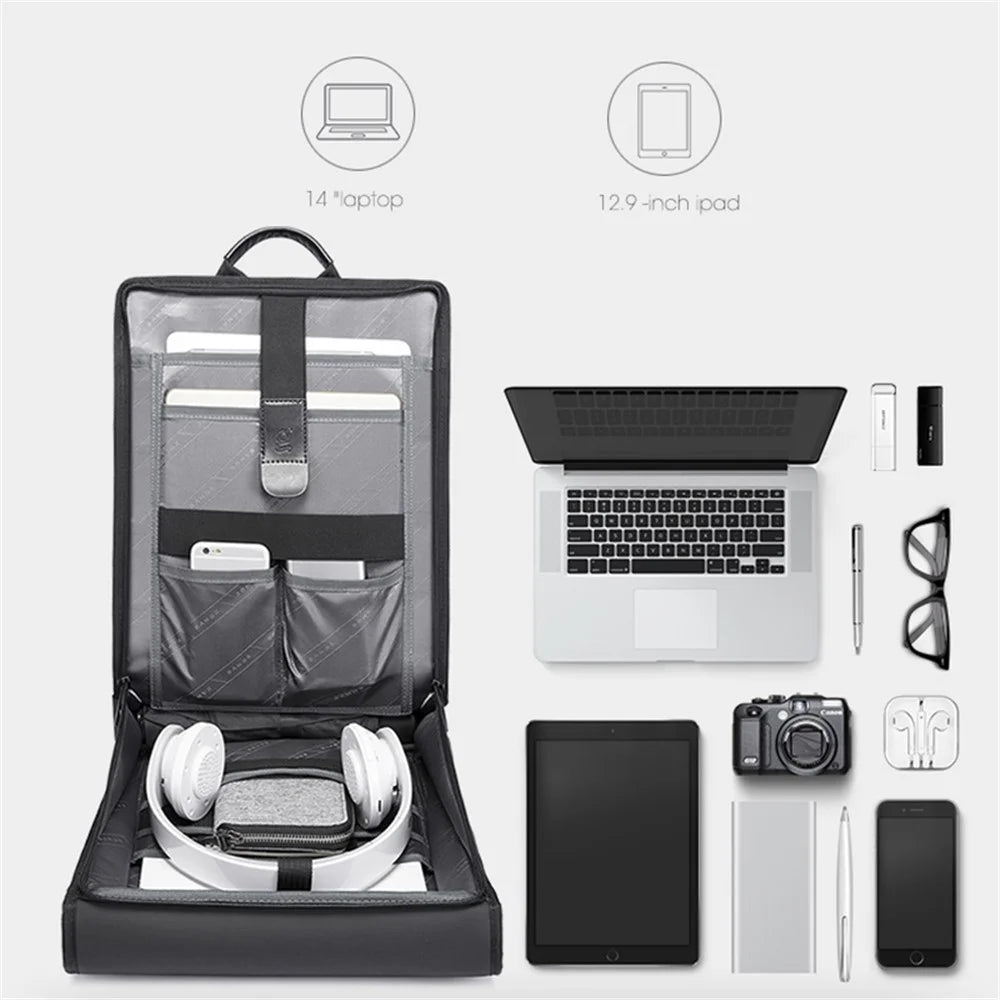 BANGE BG-7252 Men's Backpack Business Style Laptop Bag Shoulders Bag Travel Supplies - Black - 5