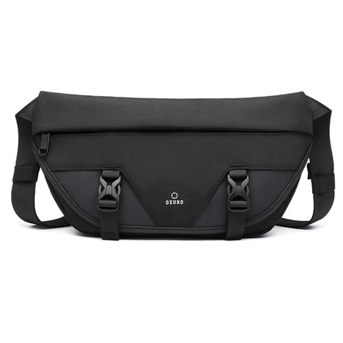 OZUKO 9529 Waterproof Waist Bag Bumbag Sling Shoulder Bag Fanny Pack for Camping Hiking Fitness Cycling - Black - 1