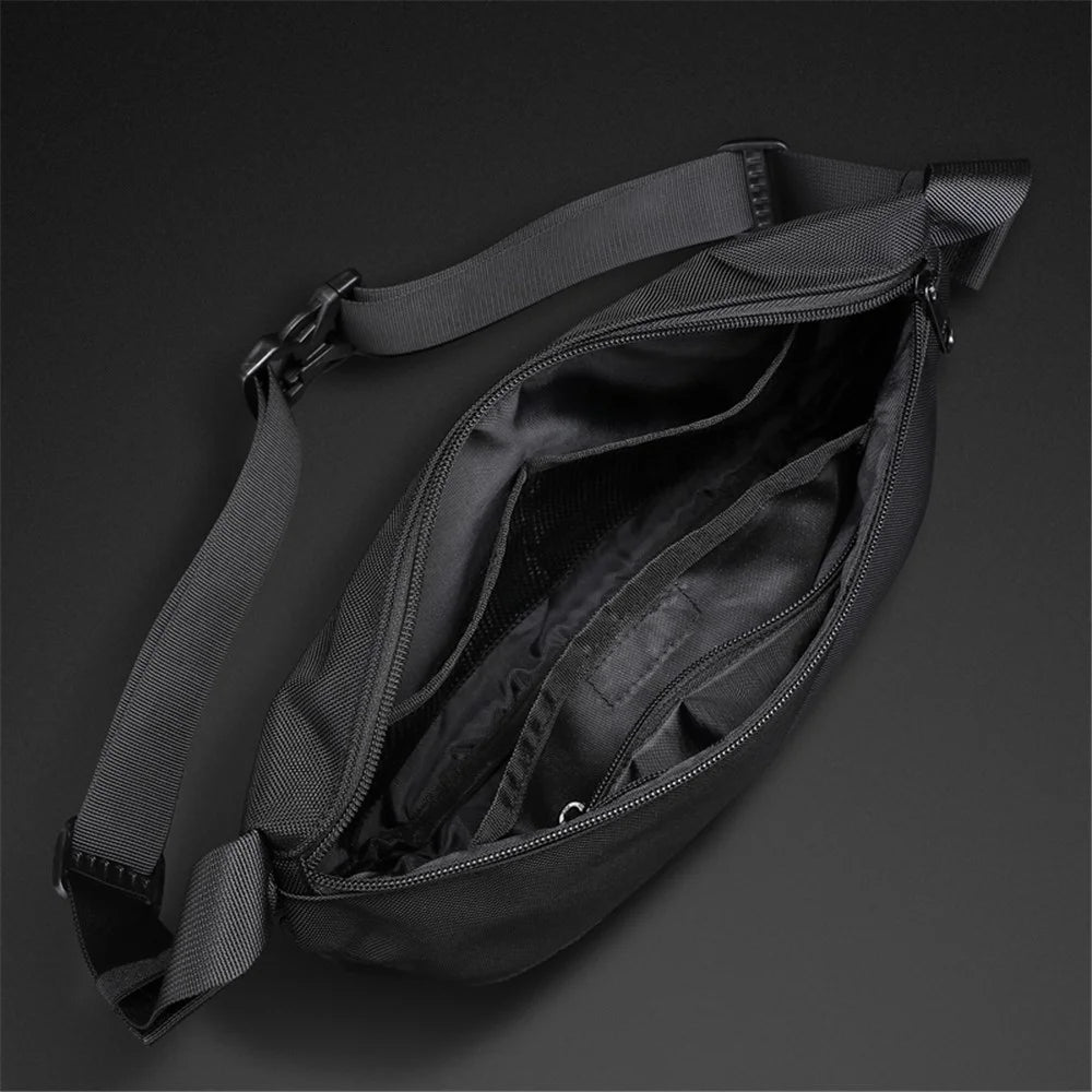 OZUKO 9529 Waterproof Waist Bag Bumbag Sling Shoulder Bag Fanny Pack for Camping Hiking Fitness Cycling - Black - 4