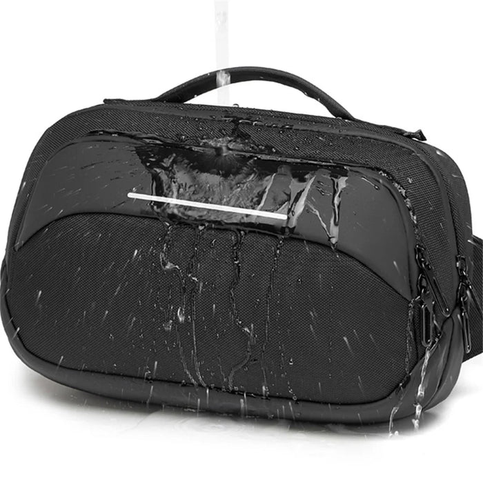 OZUKO 9551 Crossbody Shoulder Bag Casual Business Lightweight Chest Bag for Tactical Travel Work - Black - 5