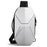 OZUKO 9509 Chest Bag with USB Charging Port Hard Shell Waterproof Crossbody Bag Daypack Travel Hiking Sling Backpack - Silver - 1