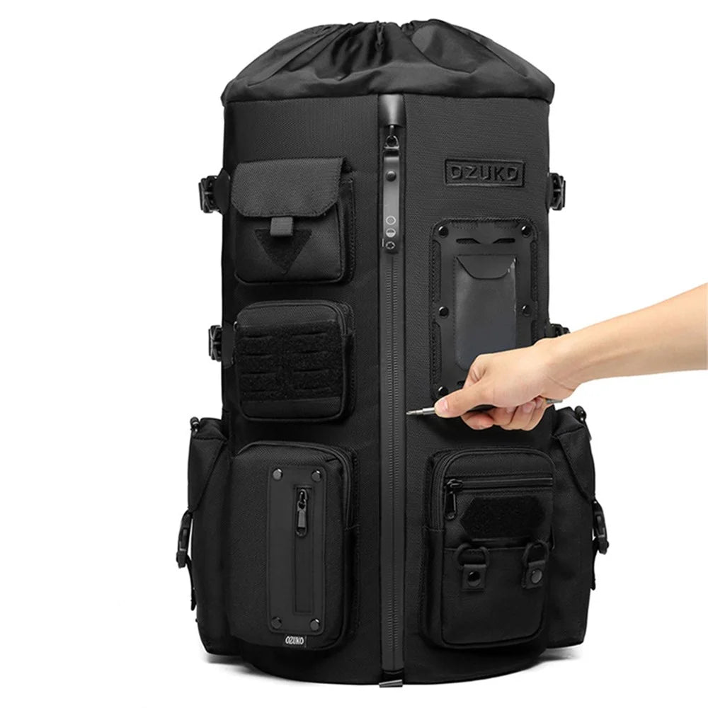 OZUKO 9573 Large Capacity Multifunctional Men Backpack Waterproof Outdoor Trekking Camping Mountaineering Daypack Rucksack - Black - 3