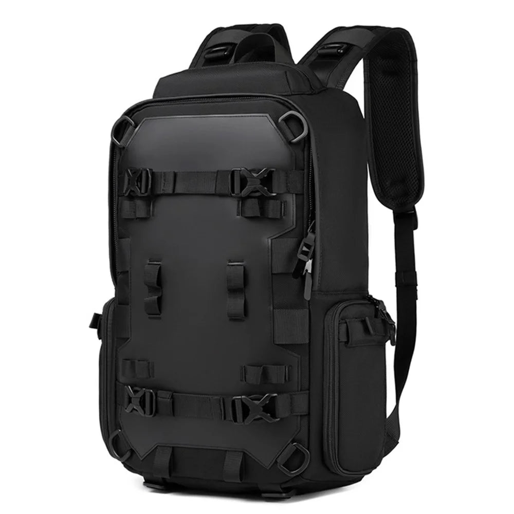 OZUKO 9587 Multifunctional Tactical Backpack Oxford Cloth Waterproof Rucksack for Hiking Camping Traveling - Black - 2