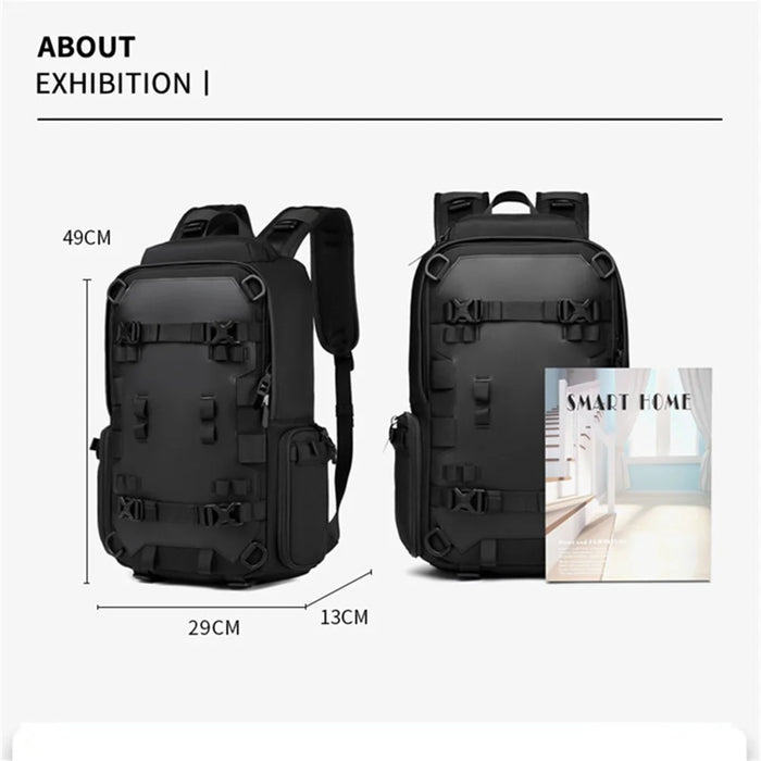 OZUKO 9587 Multifunctional Tactical Backpack Oxford Cloth Waterproof Rucksack for Hiking Camping Traveling - Black - 5