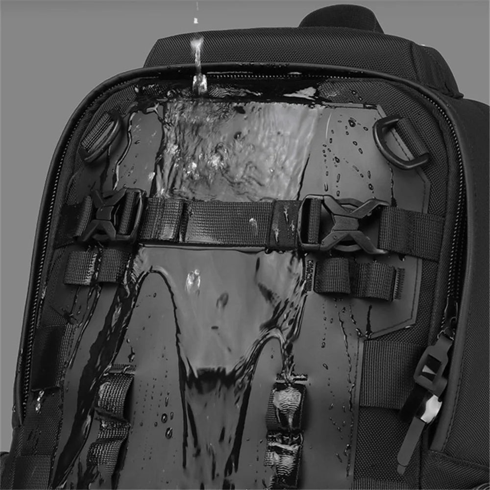 OZUKO 9587 Multifunctional Tactical Backpack Oxford Cloth Waterproof Rucksack for Hiking Camping Traveling - Black - 6