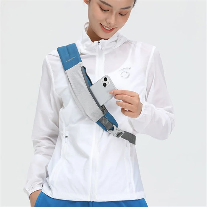 ANMEILU 2026 Travel Sling Bag Chest Bag Crossbody Daypack for Hiking, Cycling, Work - Blue / White - 3