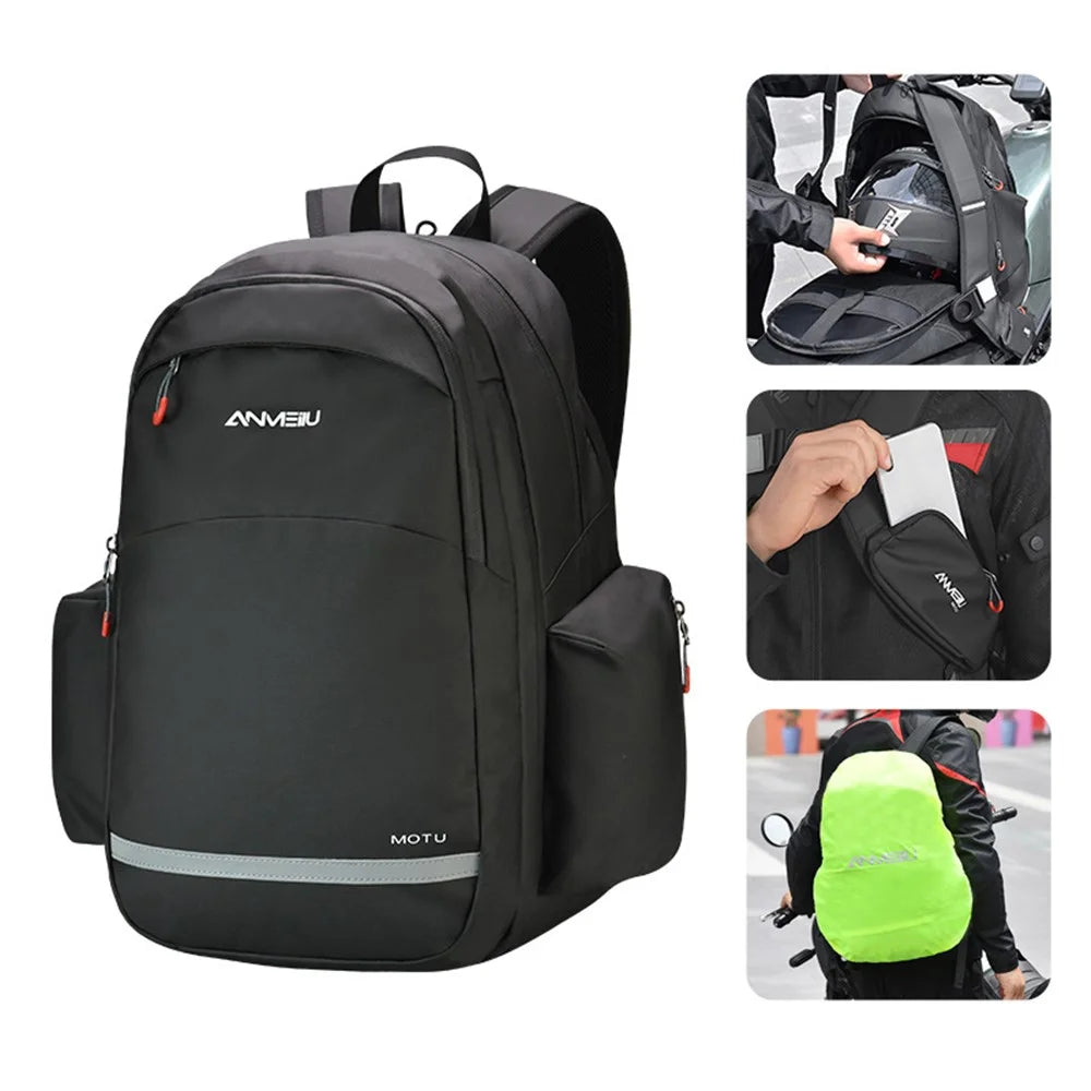 ANMEILU 6006 Multifunction Expandable Motorbike Helmet Storage Bag Bike Accessories Shoulders Backpack Laptop Backpack Cycling Bag (with Rain Cover) - 1