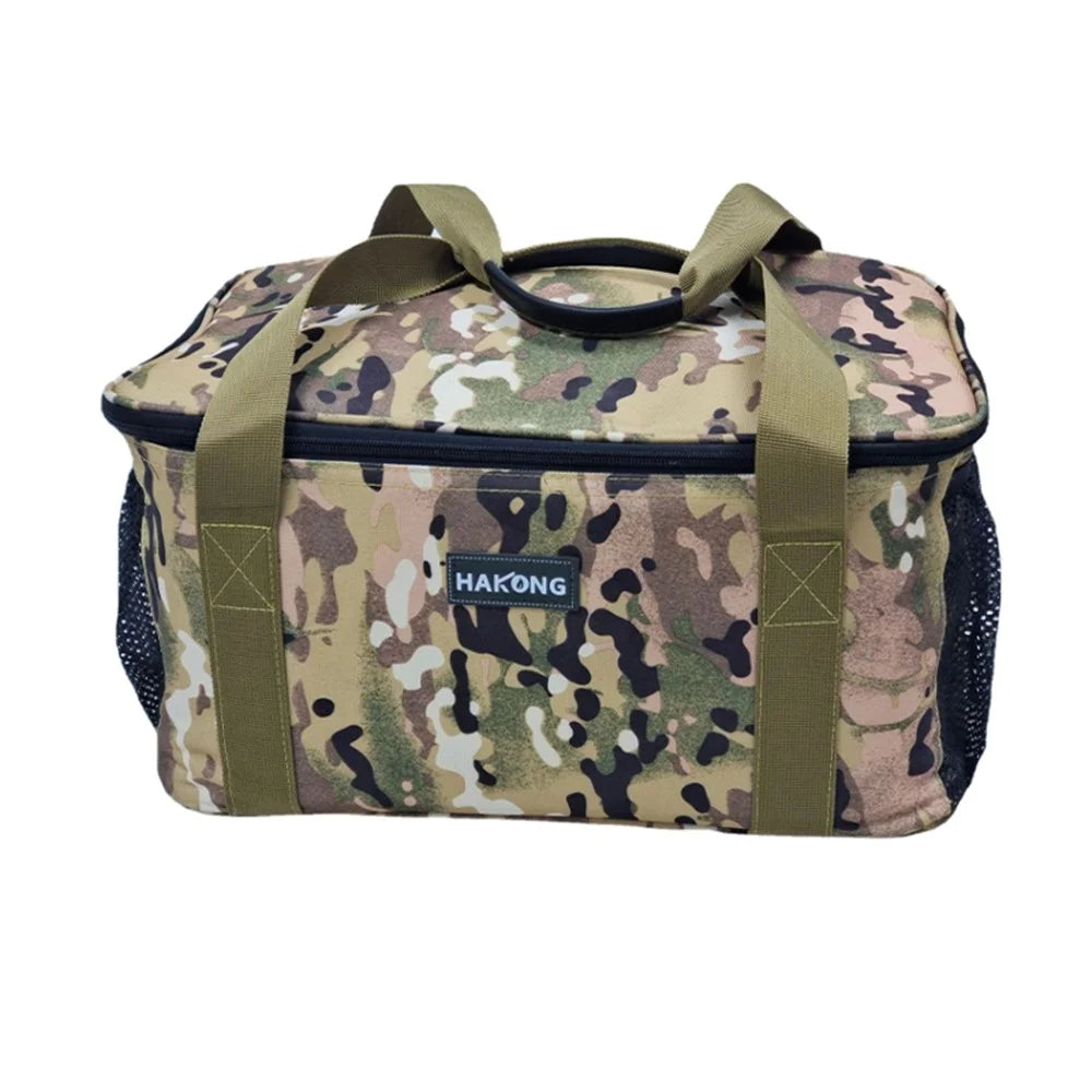 HAKONG Camouflage Outdoor Large Capacity Camping Picnic Bag Tableware Pot Storage Tote Bag - 1