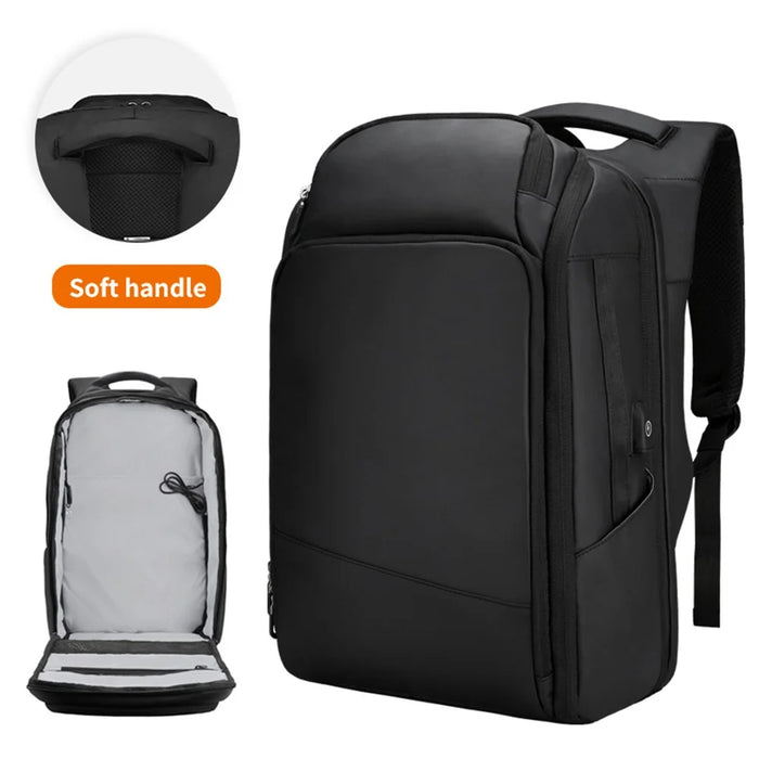 ML8018 Large Business Laptop Backpack Travel Rucksack Bag Water-Repellent Shoulders Bag with External USB Charging Port - 3