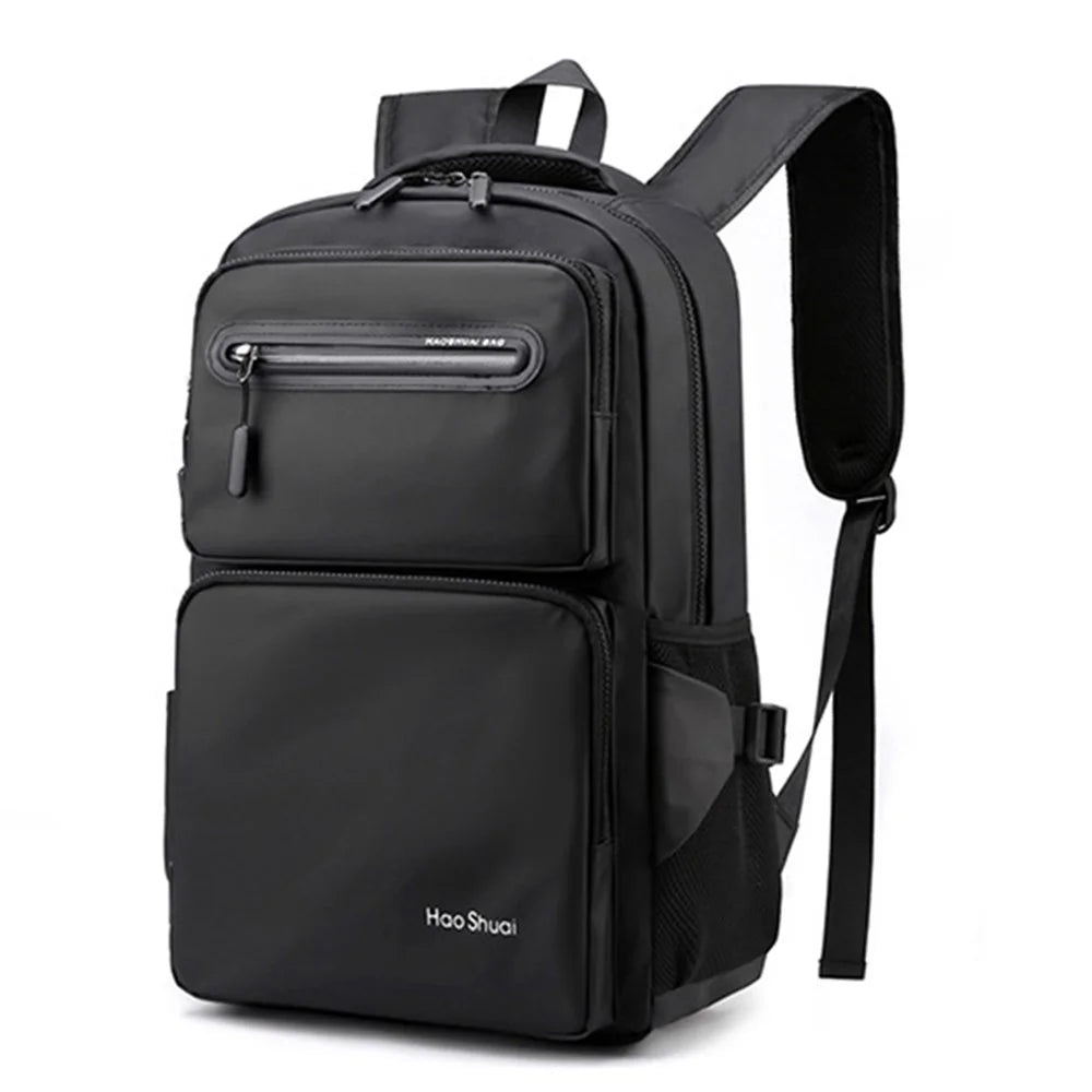 HAOSHUAI 3408# Large Shoulders Bag Laptop Backpack Travel Rucksack Camping Carrying Bag - Black - 1