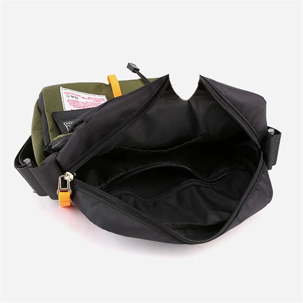 HAOSHUAI 206# Men's Crossbody Bag Nylon Travel Shoulder Bag Sports Storage Bag - Army Green - 6