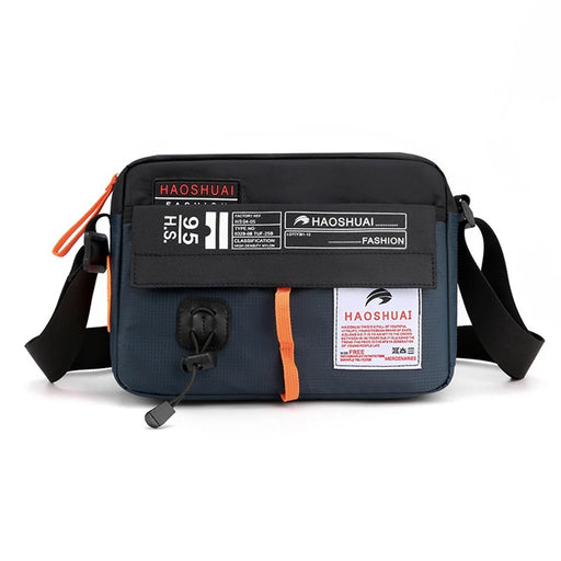HAOSHUAI 204# Men's Shoulder Bag Nylon Messenger Bag Crossbody Purse Water Resistant for Business Office School - Dark Blue - 1