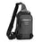 HAOSHUAI 1100-12# Men's Chest Bag Large Nylon Shoulders Backpack Outdoor Sling Bag with External USB Charging Port - Grey - 1