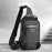 HAOSHUAI 1100-12# Men's Chest Bag Large Nylon Shoulders Backpack Outdoor Sling Bag with External USB Charging Port - Grey - 2