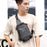 HAOSHUAI 1100-12# Men's Chest Bag Large Nylon Shoulders Backpack Outdoor Sling Bag with External USB Charging Port - Grey - 4