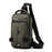 HAOSHUAI 1100-13 Shoulder Crossbody Backpack Nylon Waterproof Chest Bag Hiking Daypack with USB Charging Port - Army Green - 1
