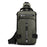 HAOSHUAI 1100-13 Shoulder Crossbody Backpack Nylon Waterproof Chest Bag Hiking Daypack with USB Charging Port - Army Green - 2