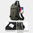 HAOSHUAI 1100-13 Shoulder Crossbody Backpack Nylon Waterproof Chest Bag Hiking Daypack with USB Charging Port - Army Green - 6