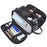 PU Leather Zipper Makeup Bag Portable Travel Cosmetics Toiletry Carrying Bag - Black - 1