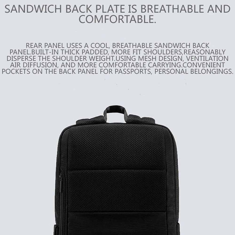 XIAOMI Stylish Business Laptop Backpack 18L Travel Casual 900D Oxford Cloth Waterproof Daypack (Chinese Version) - Black - 5