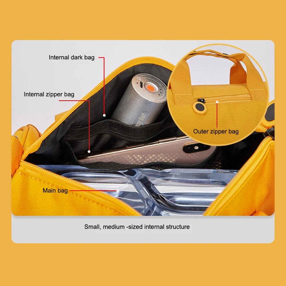 Duffel Bag Nylon Oxford Cloth Waterproof Cross-body Shoulder Cylinder Bag Large Capacity Handbag, Size: L - Yellow - 3