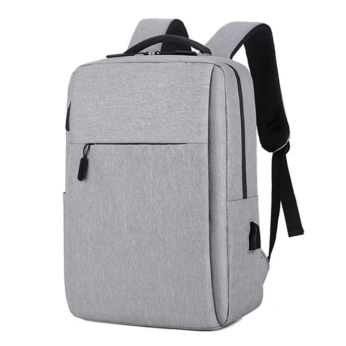 Casual Nylon Oxford Cloth Backpack Waterproof Laptop Dual Shoulders Bag with USB Port - Grey - 1