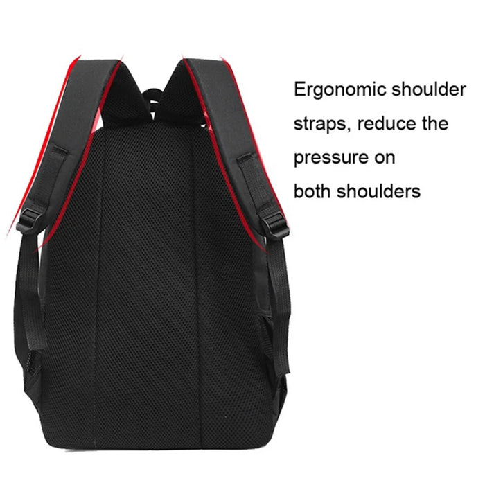 Large Capacity Travel Nylon Backpack Schoolbag Laptop Storage Dual Shoulders Bag - Black - 4