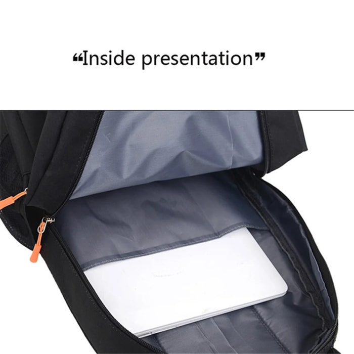 Large Capacity Travel Nylon Backpack Schoolbag Laptop Storage Dual Shoulders Bag - Black - 6
