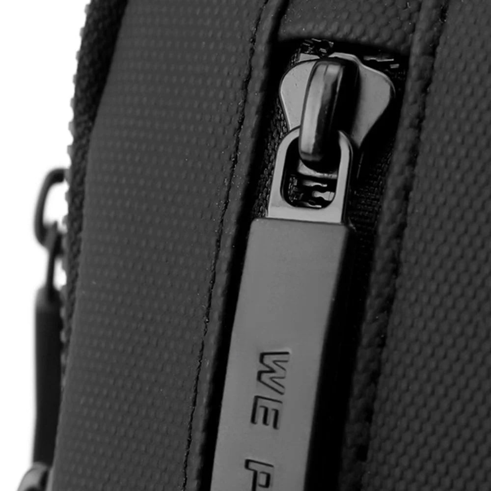 WEPOWER 1242# Waterproof Nylon Men Crossbody Bag Handbag Casual Sling Shoulder Bag Pouch, Size S - Black - 5