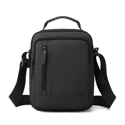 WEPOWER 1243# Waterproof Nylon Men Crossbody Shoulder Bag Casual Travel Phone Bag Handbag, Size L - Black - 1