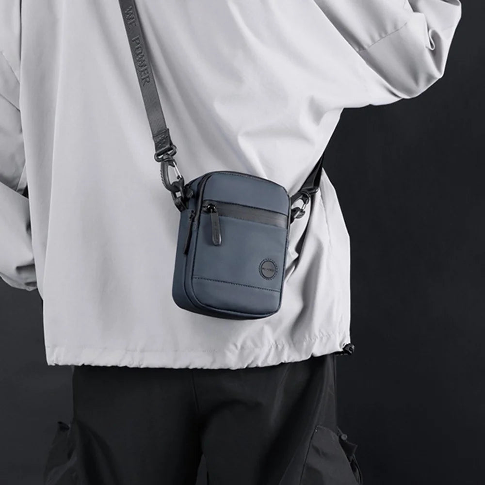 WEPOWER 1237# Casual Mini Men Crossbody Bag Multifunctional Nylon Chest Bag Phone Pouch - Black - 3
