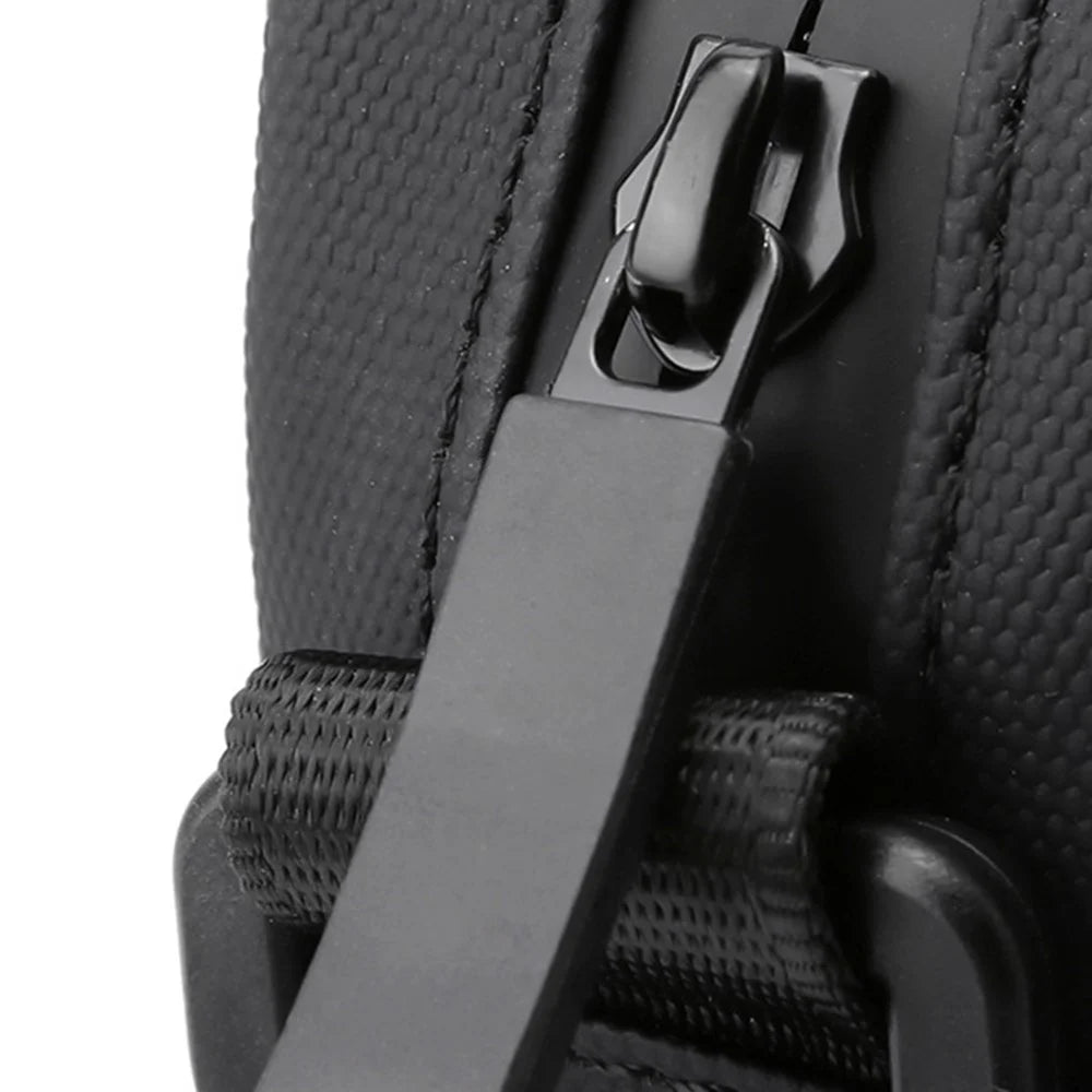 WEPOWER 1237# Casual Mini Men Crossbody Bag Multifunctional Nylon Chest Bag Phone Pouch - Black - 7