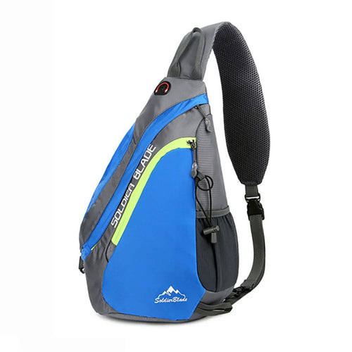 SOLDIER BLADE 8829 Outdoor Leisure Cross Body Bag Sports Climbing Bag Polyester Zippered Shoulder Bag - Blue - 1