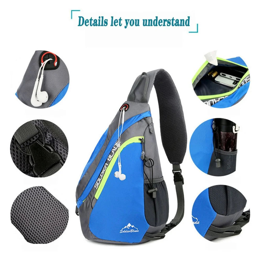 SOLDIER BLADE 8829 Outdoor Leisure Cross Body Bag Sports Climbing Bag Polyester Zippered Shoulder Bag - Blue - 3