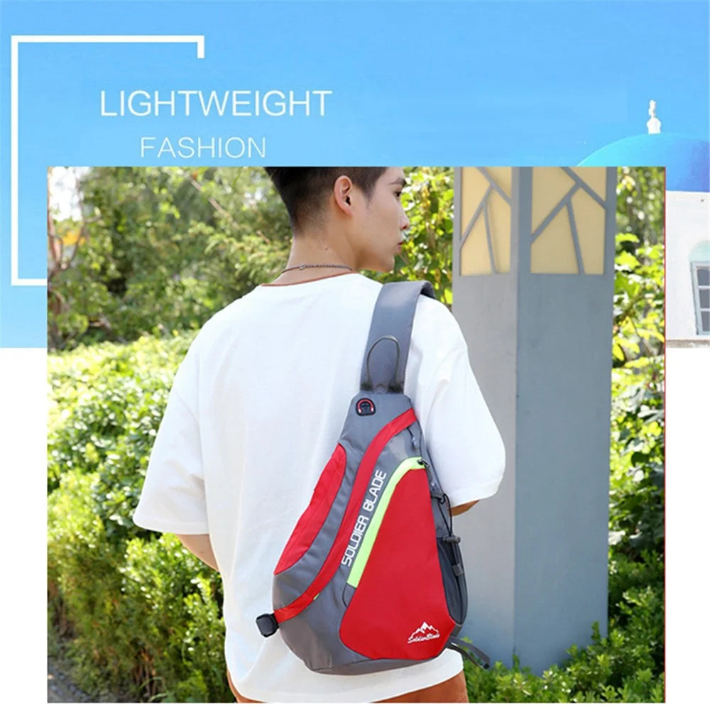 SOLDIER BLADE 8829 Outdoor Leisure Cross Body Bag Sports Climbing Bag Polyester Zippered Shoulder Bag - Blue - 6