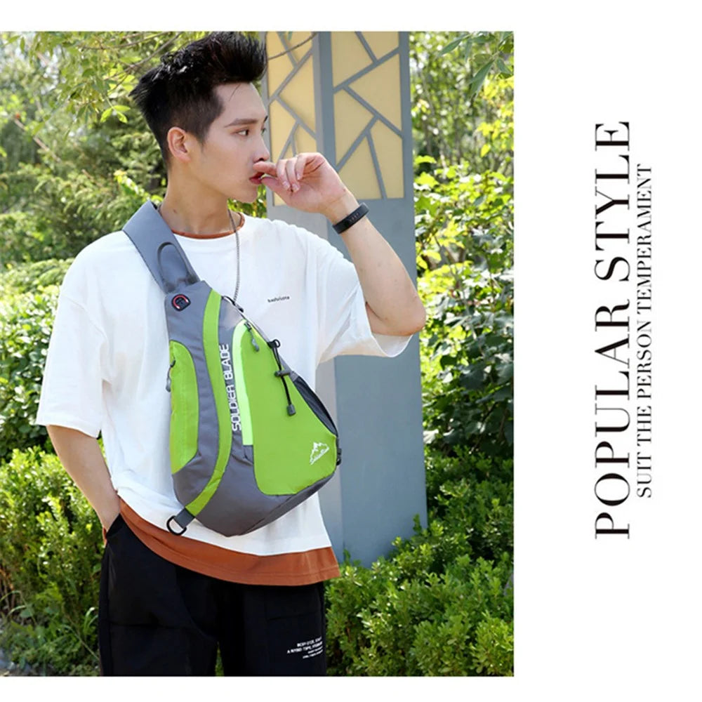SOLDIER BLADE 8829 Outdoor Leisure Cross Body Bag Sports Climbing Bag Polyester Zippered Shoulder Bag - Blue - 7