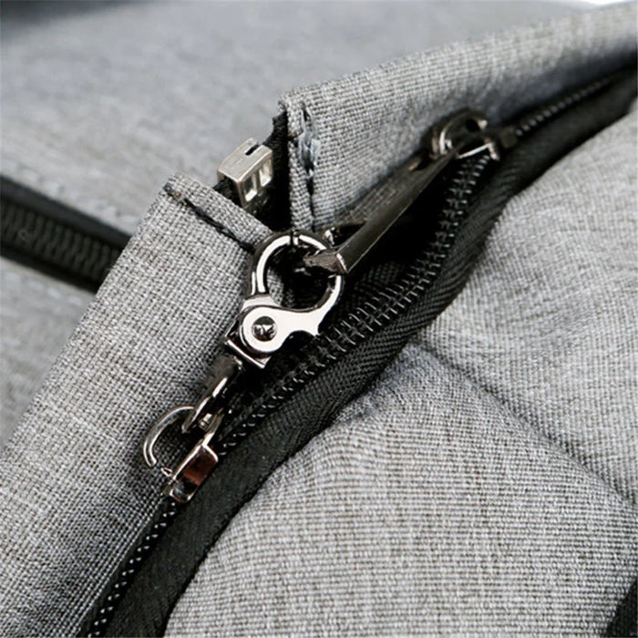 SOLDIER BLADE 8819 Men Suit Shoes Clothes Storage Bag Polyester Travel Luggage Tote Crossbody Bag - Light Grey - 3
